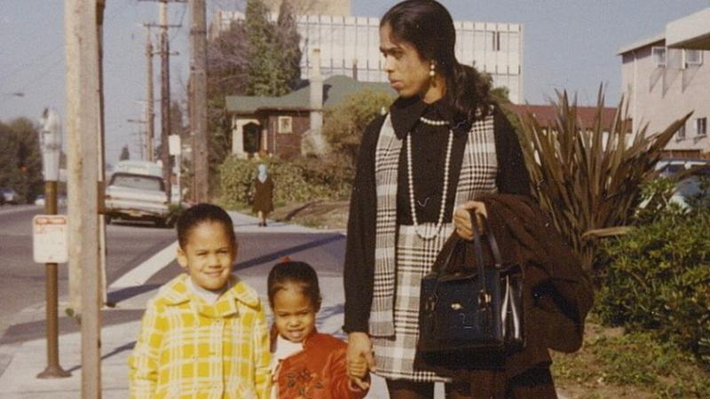 Kamala Harris childhood picture with her mother