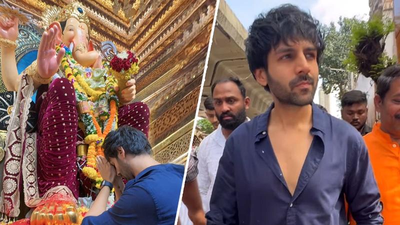 Kartik Aaryan at Lalbaugcha Raja.