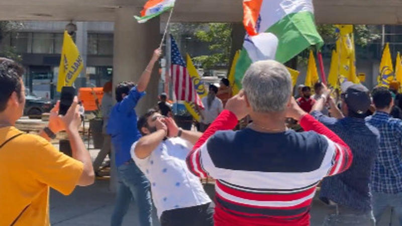 Khalistanis Rip Apart Indian Flag, Walk On It Amid I-Day Celebrations in Toronto | VIDEO