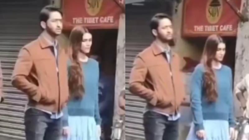 Kriti and Shaheer photos from Do Patti sets