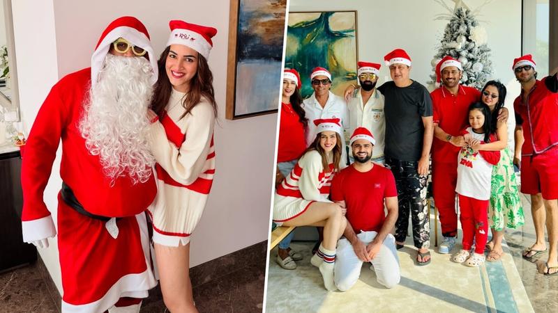 Kriti Sanon celebrates Christmas with rumoured boyfriend Kabir Bahia and MS Dhoni's family.