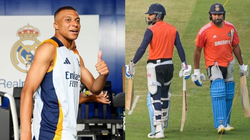 Kylian Mbappe, Rohit Sharma and Virat Kohli