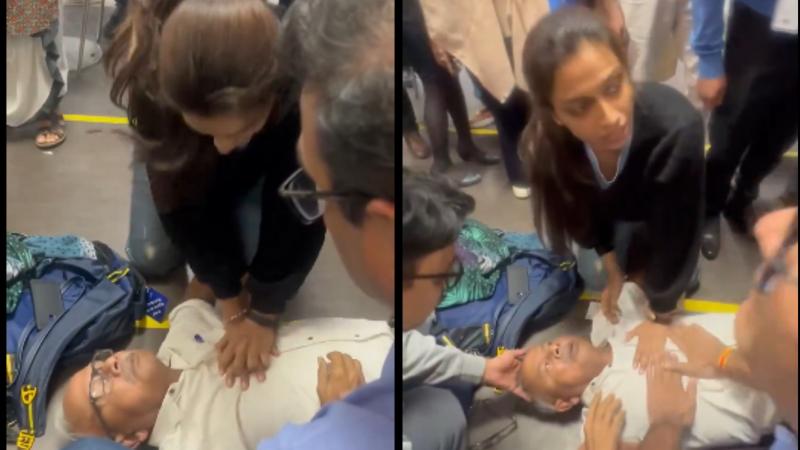 Lady Doctor at Delhi Airport Saves Elderly Man from Heart Attack 