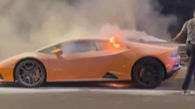 Lamborghini Catches Fire On Mumbai's Coastal Road, Narrow Escape For Occupants