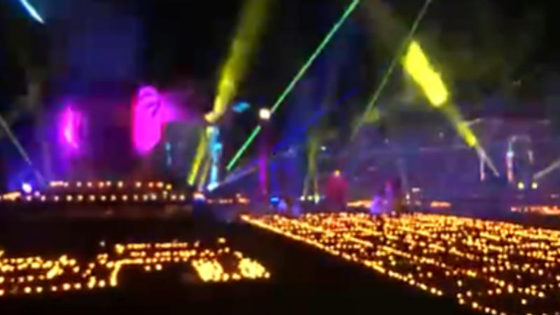 Laser show organised at Vasudev Ghat during the 'Delhi Deepotsav 2024' 