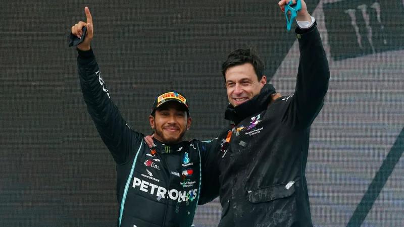 Lewis Hamilton and Toto Wolff