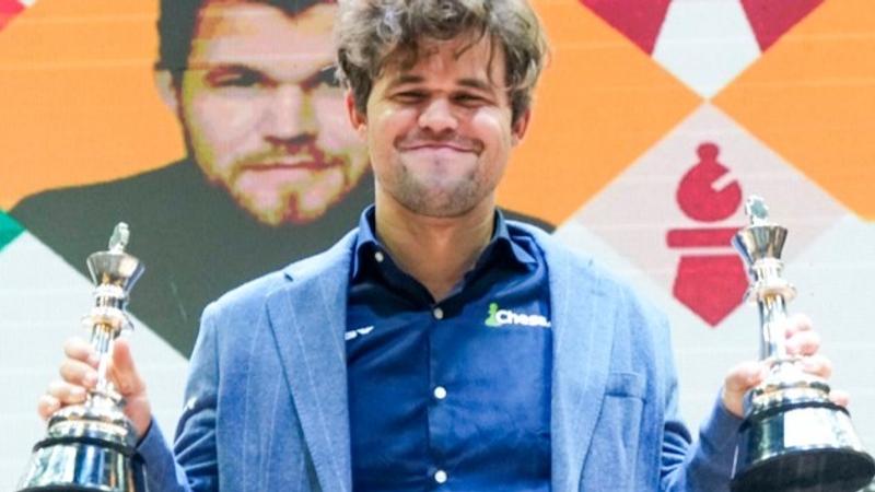 magnus carlsen won second title in chess india tournament