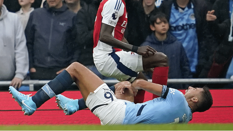 Man City’s Rodri is injured and substituted during Premier League clash with Arsenal