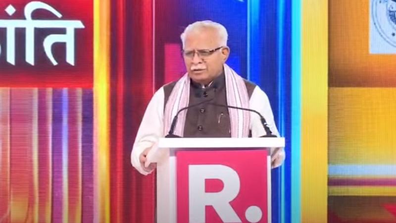 Manohar Lal Khattar in Rashtra Sarvopari Sammelan