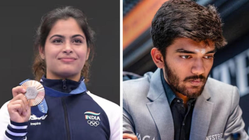 Manu Bhaker and D Gukesh