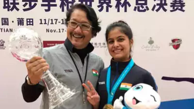 Manu bhaker and Jaspal Rana 