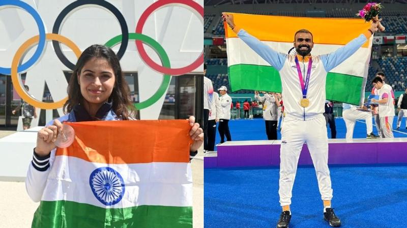 Manu Bhaker and PR Sreejesh