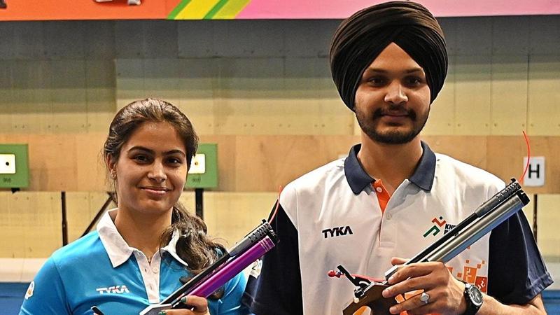 Manu Bhaker and Sarabjot Singh win Bronze Medal at Paris Olympics.