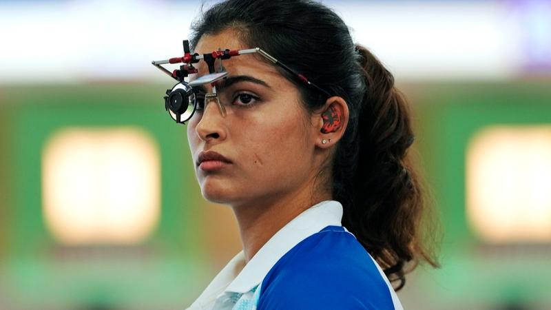 Manu Bhaker in action at Paris Olympics