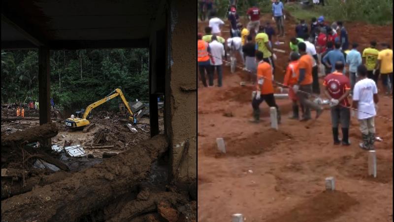 Mass Burial with Interfaith Prayers Held for Landslide Victims in Wayanad; Death Toll Rises to 308