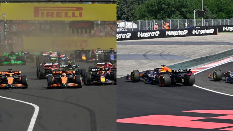 Max Verstappen and Lando Norris come together at F1 Hungary GP 2024