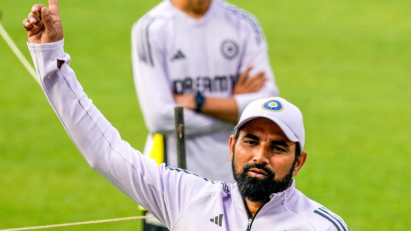 Mohammed Shami during Team India's practice session in Kolkata