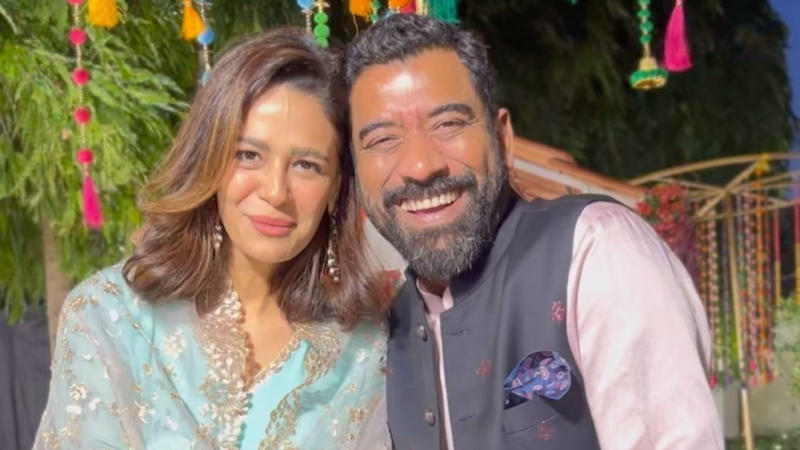 Mona Singh with her husband Shyam.