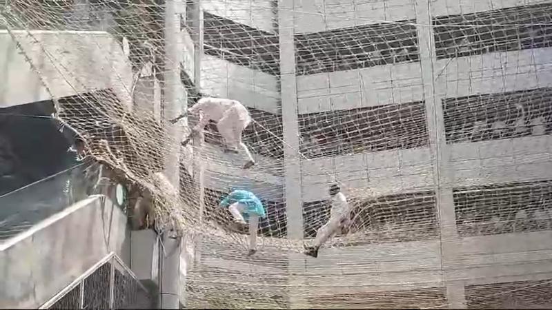 Narhari Jhirwal, MLA and Deputy Speaker of Ajit Pawar group in Maharashtra Ministry, jumped from the roof and got stuck on the safety net.