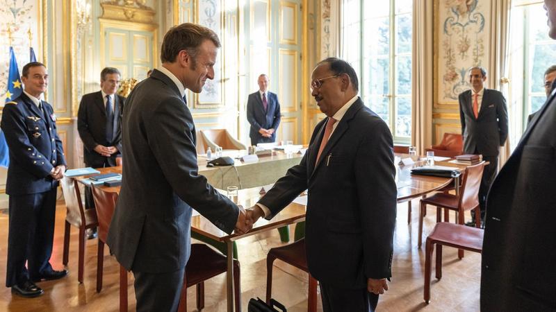 national security advisor ajit doval met french president macron