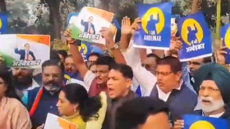 NDA, INDI Alliance Hold March Over Ambedkar Issue