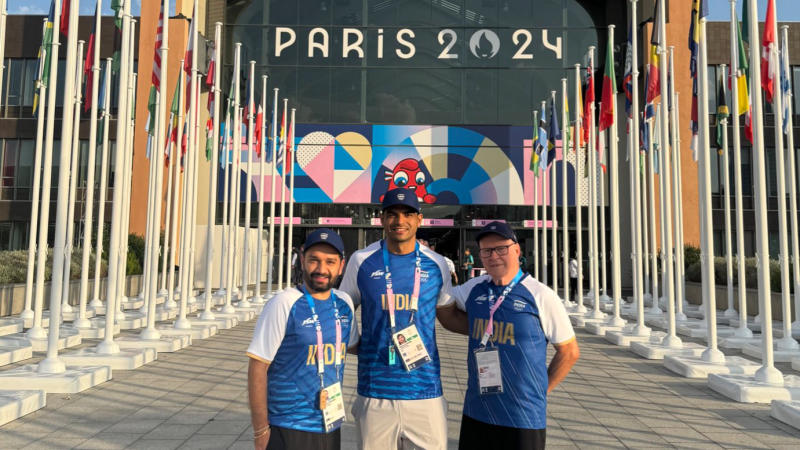 neeraj chopra reached olympic games village at paris 