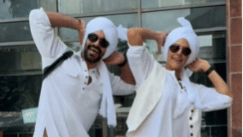 Neha Dhupia and Angad Bedi as Diljit Dosanjh