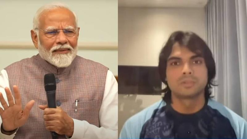 PM Modi interacts with Neeraj Chopra