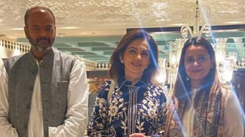 Nita Ambani Spotted doing some saree shopping in Bangalore