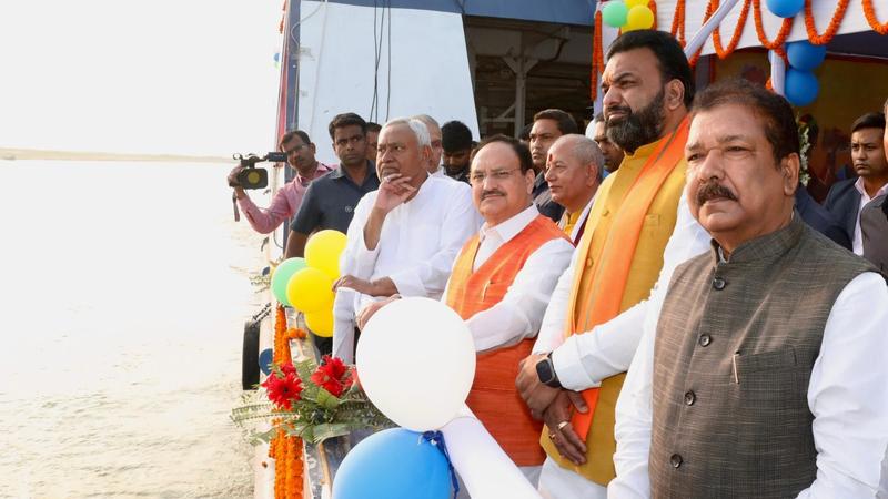 Nitish Kumar and JP Nadda witnessed Chhath festival