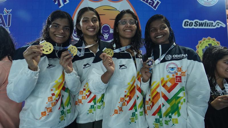 Odisha swimmers after National Championships win