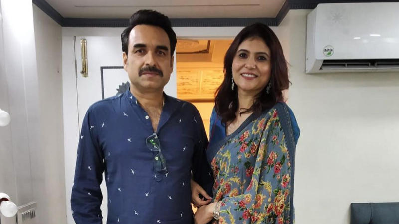 Pankaj Tripathi with wife Mridula.