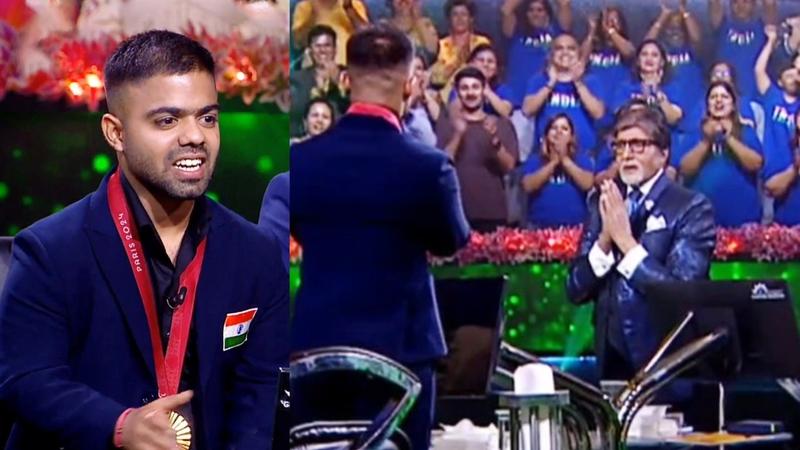 paris paralympic gold medalist navdeep stole the show in kbc