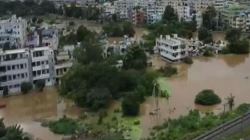 Parts of city submerged after flood-like situation in Vijayawada