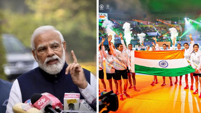 PM Modi and India's Kho Kho Team