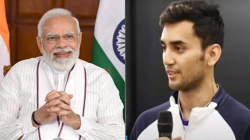 PM Modi & Badminton Player Lakshya Sen