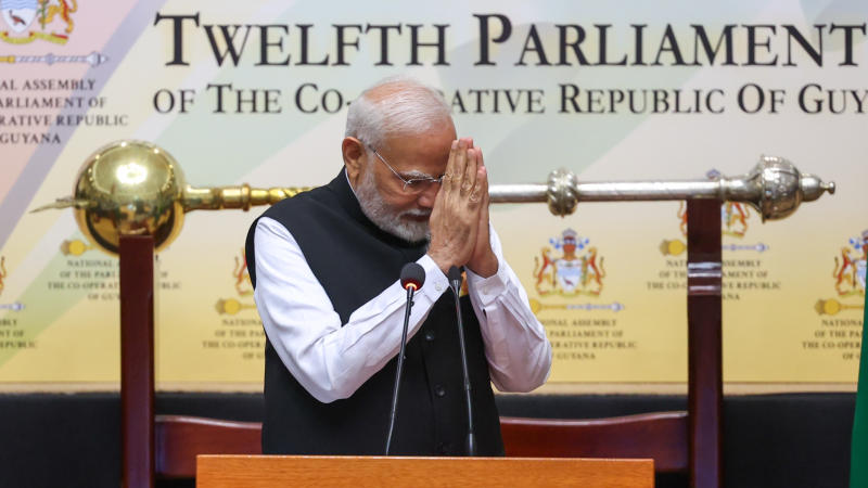 PM Modi Reaffirms India's Non-Expansionist Approach and Advocates for Global Cooperation at Guyana Parliament