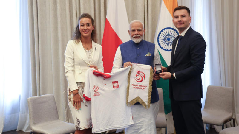 PM Narendra Modi, Michal Spiczko, Anna Kalbarczyk