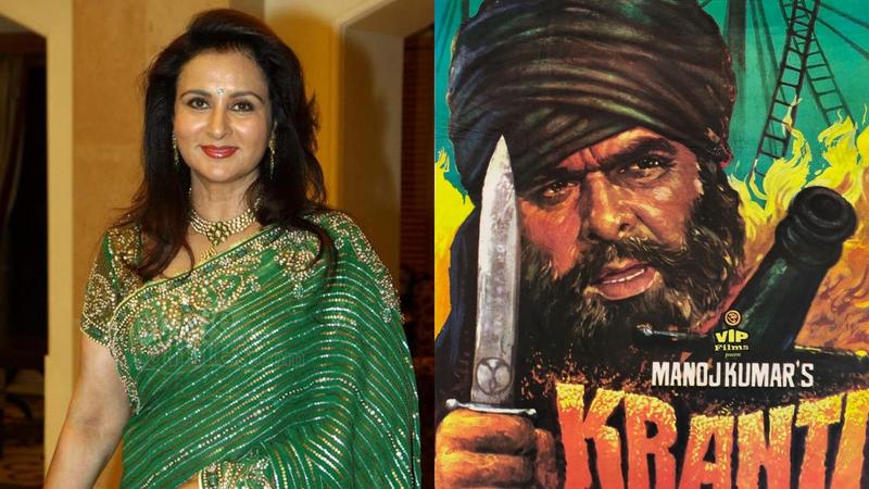 Poonam Dhillon (L), Kranti poster (R)