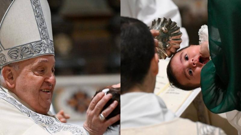 Pope Francis baptises 21 babies in annual ceremony at Sistine Chapel