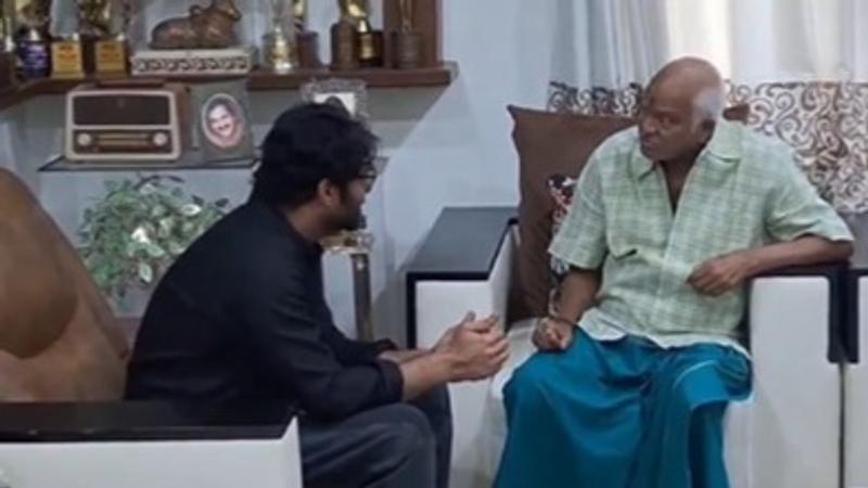 Prabhas at Rajendra Prasad's residence.