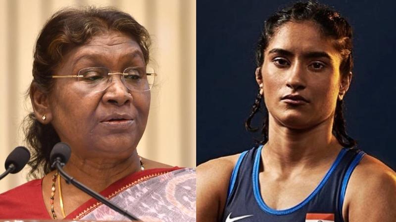 President Draupadi Murmu and Wrestler Vinesh Phogat