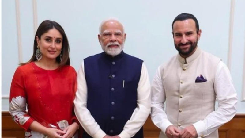 Prime Minister Narendra Modi met Saif Ali Khan and Kareen Kapoor along with others in the Kapoor family.