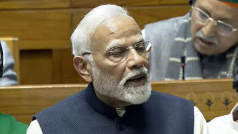 Prime Minister Narendra Modi takes part in Constitution debate in Lok Sabha