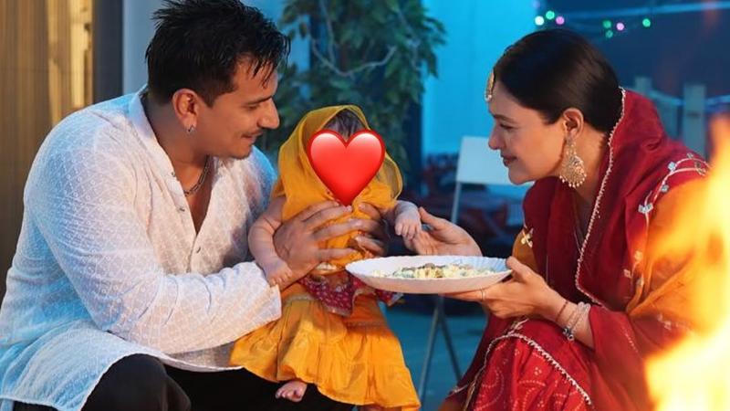 Prince Narula-Yuvika Chaudhary with daughter celebrate first Lohri