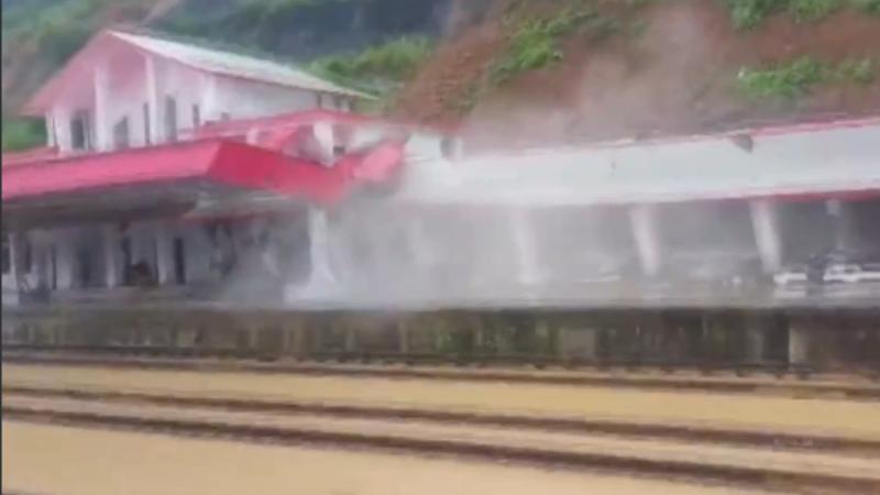 Railway station collapsed in Mizoram