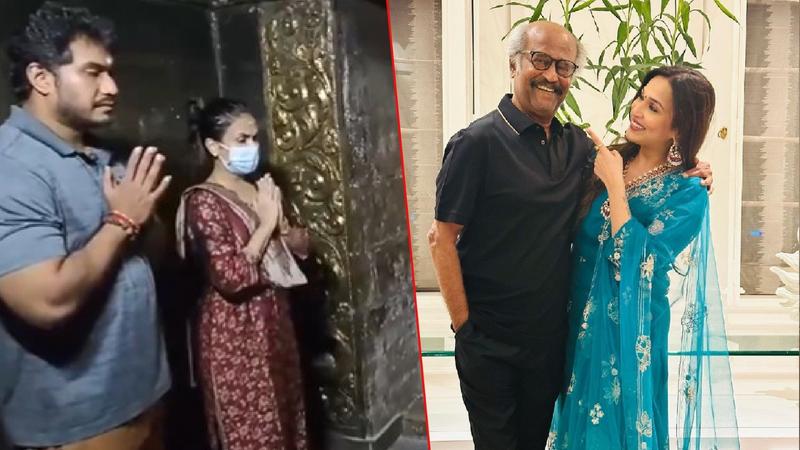 Rajinikanth's daughter at Chennai temple.