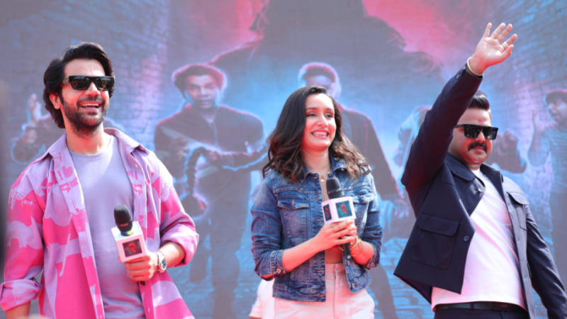 Rajkummar Rao, Shraddha Kapoor and Pawan Singh during song launch