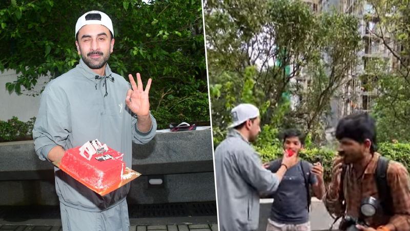 Ranbir Kapoor with his birthday cake.