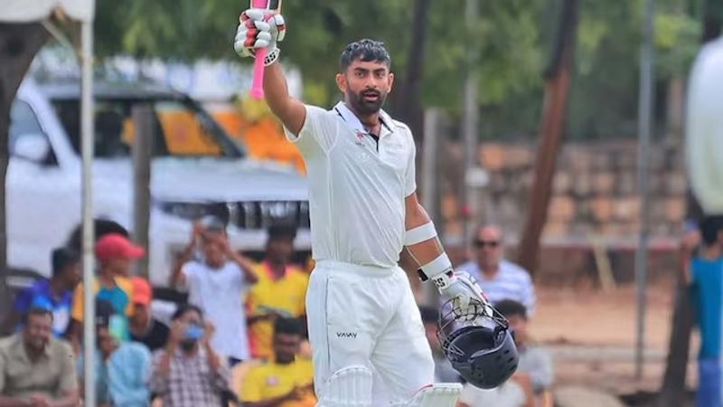 Ranji Trophy 2024: Tamil Nadu's N Jagadeesan celebrates his hundred against Saurashtra